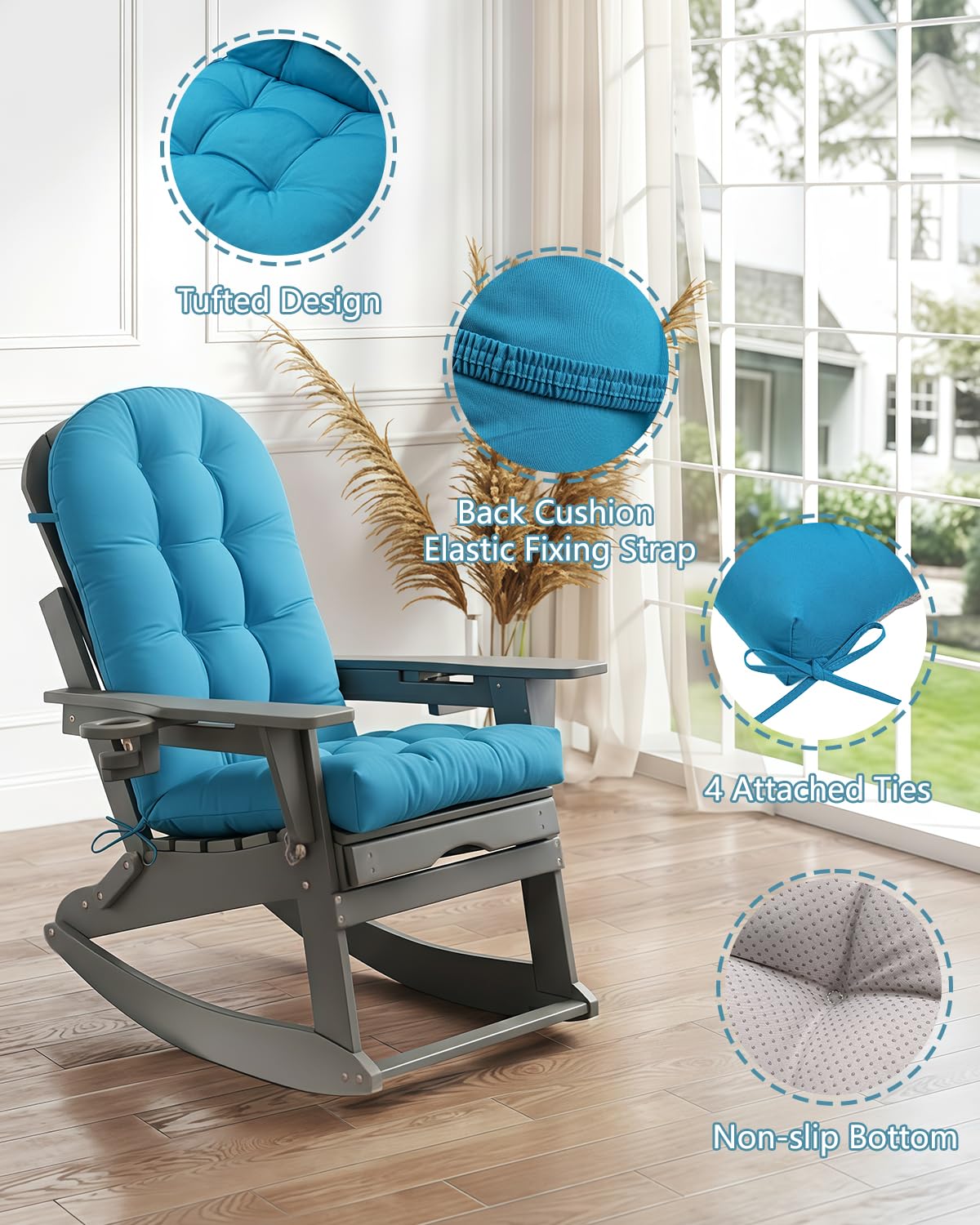 Amazon.com: NAVINE Adirondack Chair Cushion Set of 4, Thickened